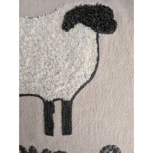 Pottery Barn Ewe & Me Embroidered Pillow Cover 15 x 20 Feather/Down Pillow - Picture 8 of 13